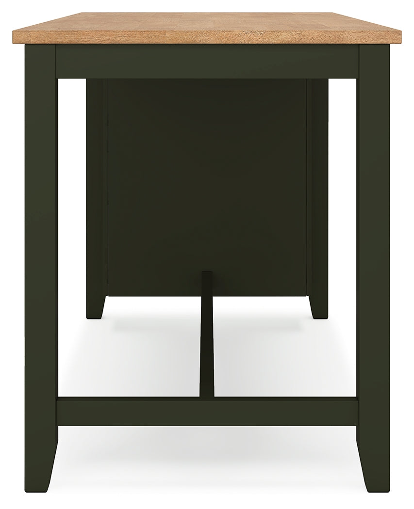 Gesthaven Counter Height Dining Table and 2 Barstools in Natural/Green from Ashley - Luna Furniture