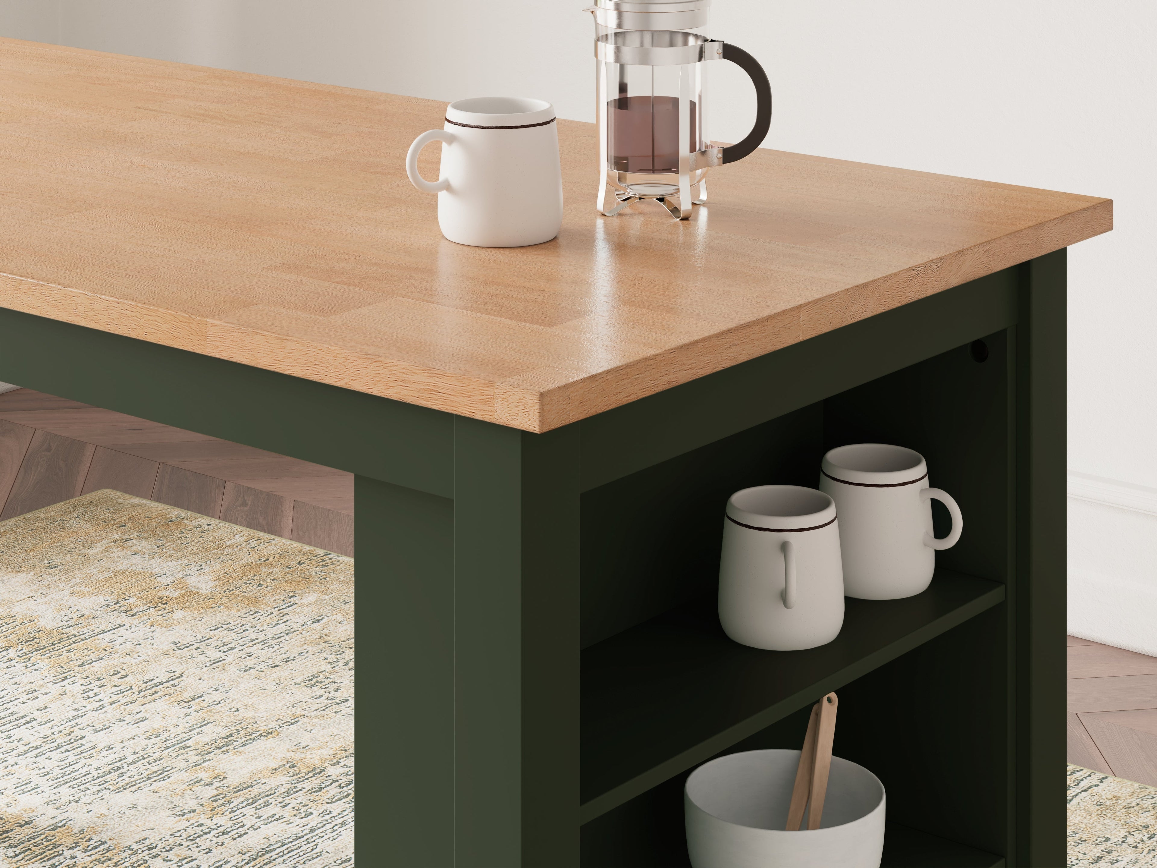 Gesthaven Counter Height Dining Table and 2 Barstools in Natural/Green from Ashley - Luna Furniture