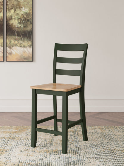 Gesthaven Counter Height Dining Table and 2 Barstools in Natural/Green from Ashley - Luna Furniture
