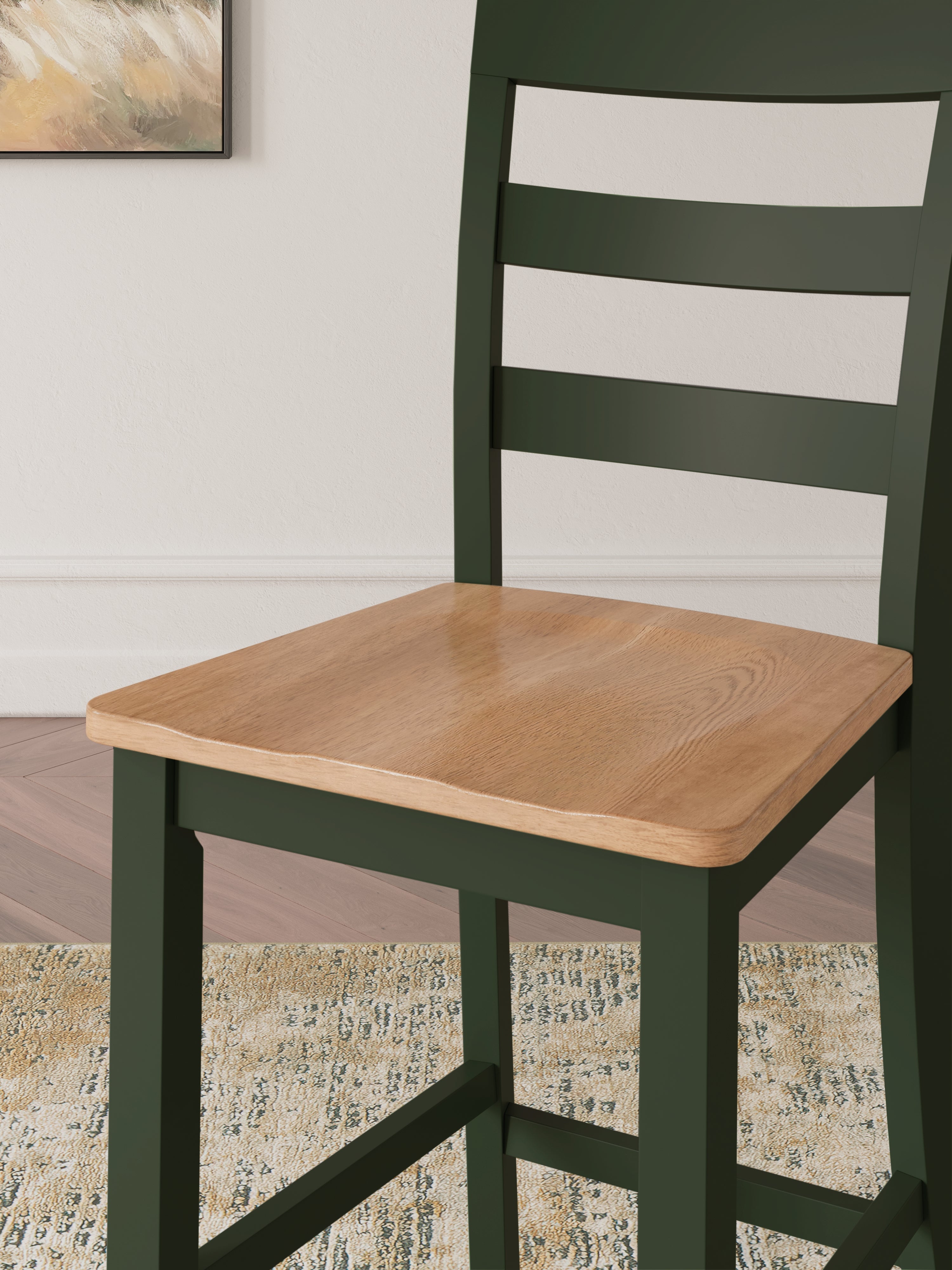 Gesthaven Counter Height Dining Table and 2 Barstools in Natural/Green from Ashley - Luna Furniture