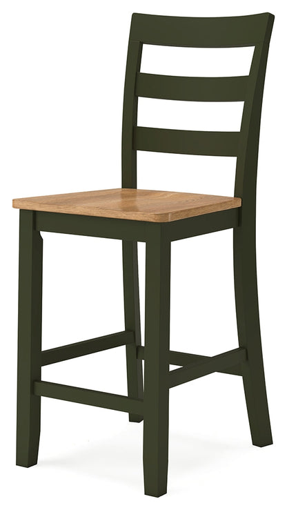 Gesthaven Counter Height Dining Table and 2 Barstools in Natural/Green from Ashley - Luna Furniture