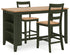 Gesthaven Counter Height Dining Table and 2 Barstools in Natural/Green from Ashley - Luna Furniture