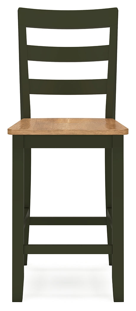 Gesthaven Counter Height Dining Table and 2 Barstools in Natural/Green from Ashley - Luna Furniture