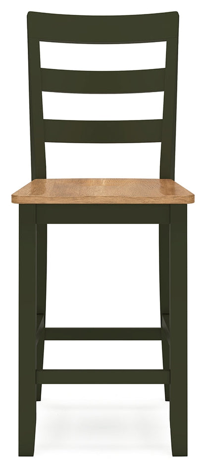 Gesthaven Counter Height Dining Table and 2 Barstools in Natural/Green from Ashley - Luna Furniture