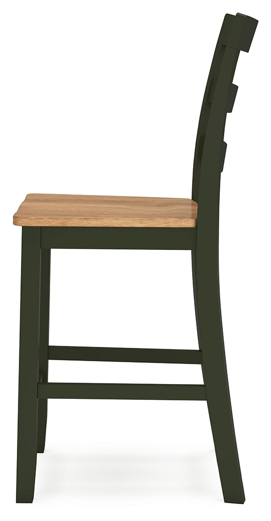 Gesthaven Counter Height Dining Table and 2 Barstools in Natural/Green from Ashley - Luna Furniture