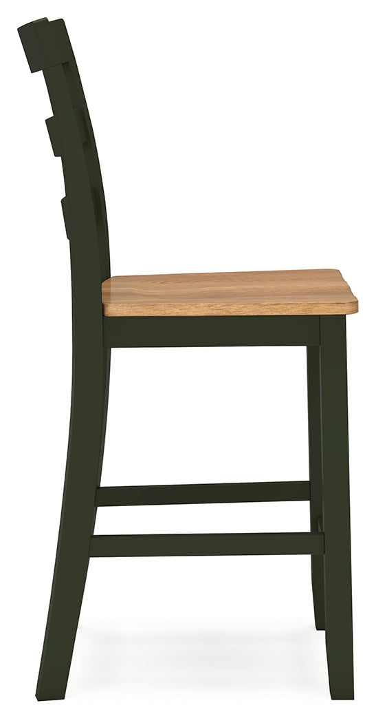 Gesthaven Counter Height Dining Table and 2 Barstools in Natural/Green from Ashley - Luna Furniture