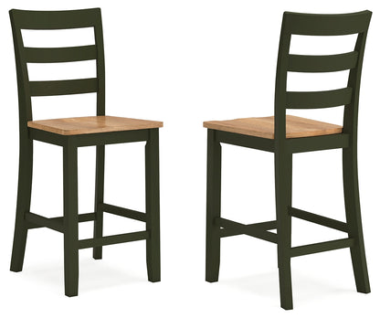 Gesthaven Counter Height Dining Table and 2 Barstools in Natural/Green from Ashley - Luna Furniture