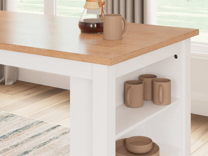 Gesthaven Counter Height Dining Table and 2 Barstools in Natural/White from Ashley - Luna Furniture