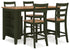 Gesthaven Counter Height Dining Table and 4 Barstools in Natural/Green from Ashley - Luna Furniture