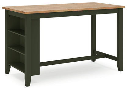 Gesthaven Counter Height Dining Table and 4 Barstools in Natural/Green from Ashley - Luna Furniture