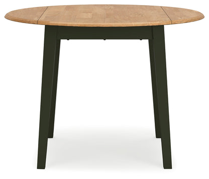 Gesthaven Dining Table and 2 Chairs in Natural/Green - PKG019468