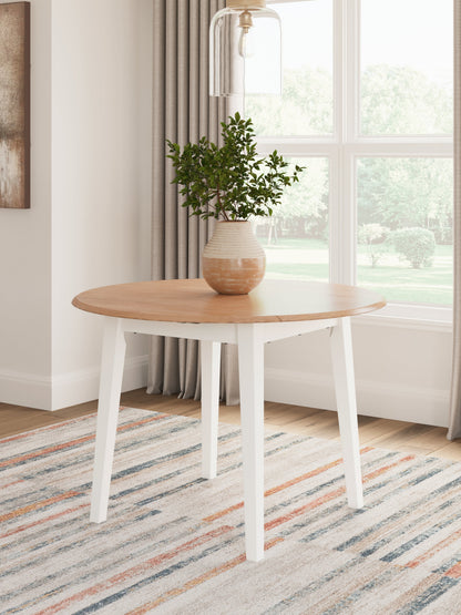 Gesthaven Dining Table and 2 Chairs in Natural/White - PKG019460