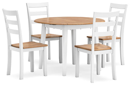 Gesthaven Dining Table and 4 Chairs in Natural/White - PKG019461