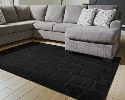 Gibbswell Black Washable Large Rug - R407461