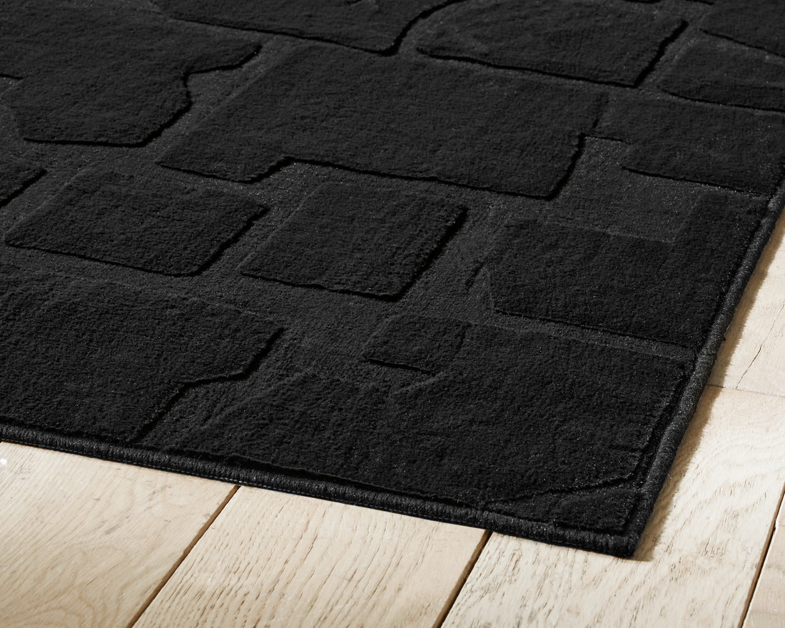 Gibbswell Black Washable Medium Rug - R407462