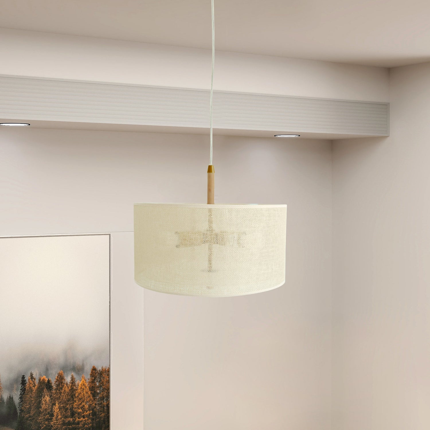 Glacier Pendant Lamp - Oak + Natural + Gold - PNL04102501