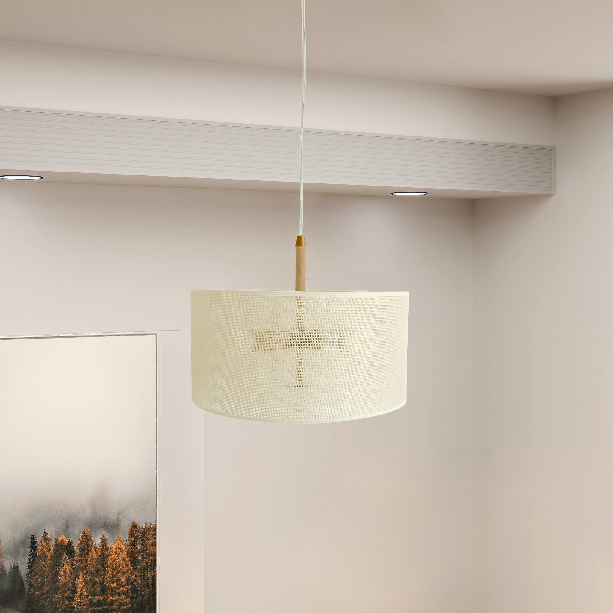 Glacier Pendant Lamp - Oak + Natural + Gold - PNL04102501
