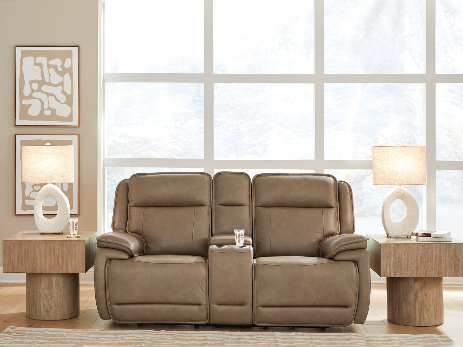 Glencroft Sahara Power Reclining Loveseat with Console - PCU1240018