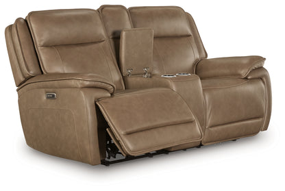 Glencroft Sahara Power Reclining Loveseat with Console - PCU1240018