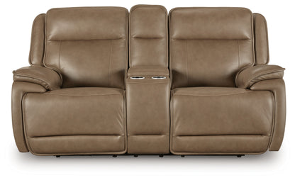 Glencroft Sahara Power Reclining Loveseat with Console - PCU1240018