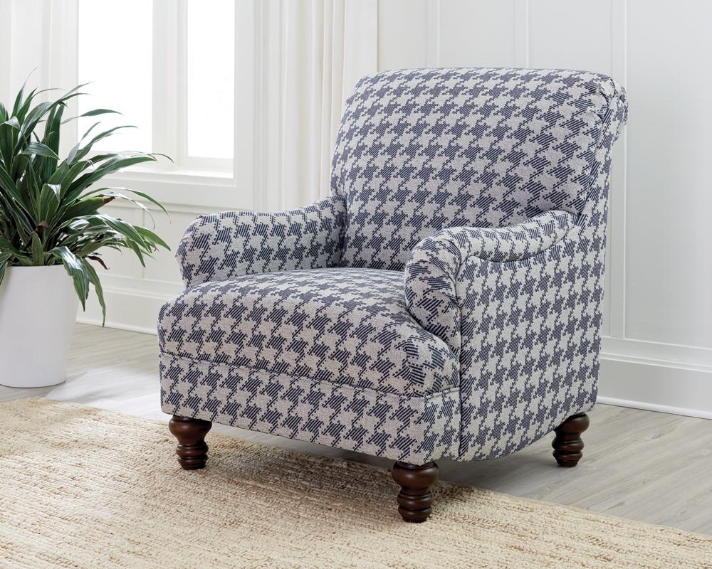 Glenn Blue Recessed Arms Accent Chair from Coaster - Luna Furniture