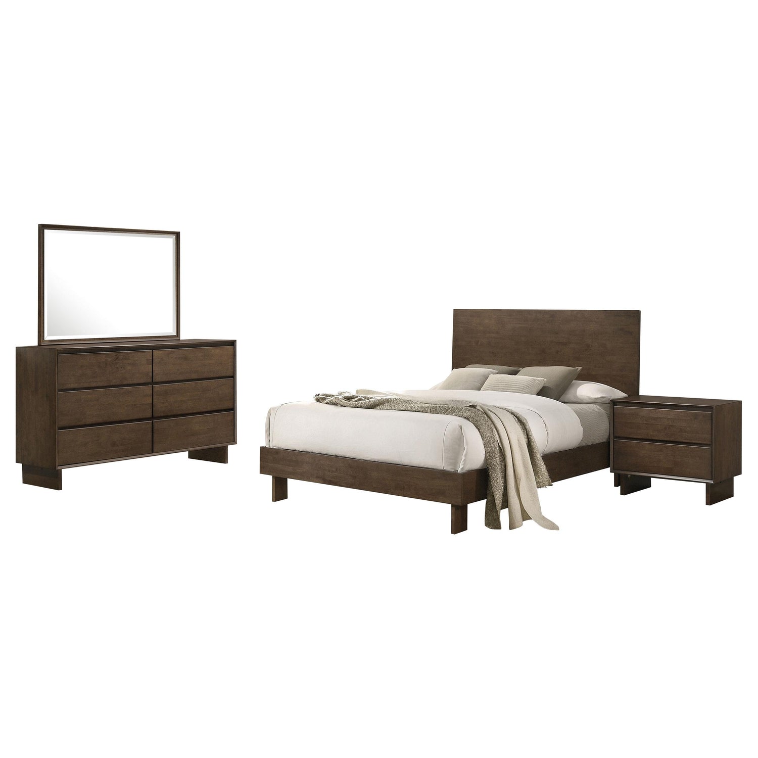 Glenwood 4-piece Queen Bedroom Set Warm Brown - 225011Q-S4