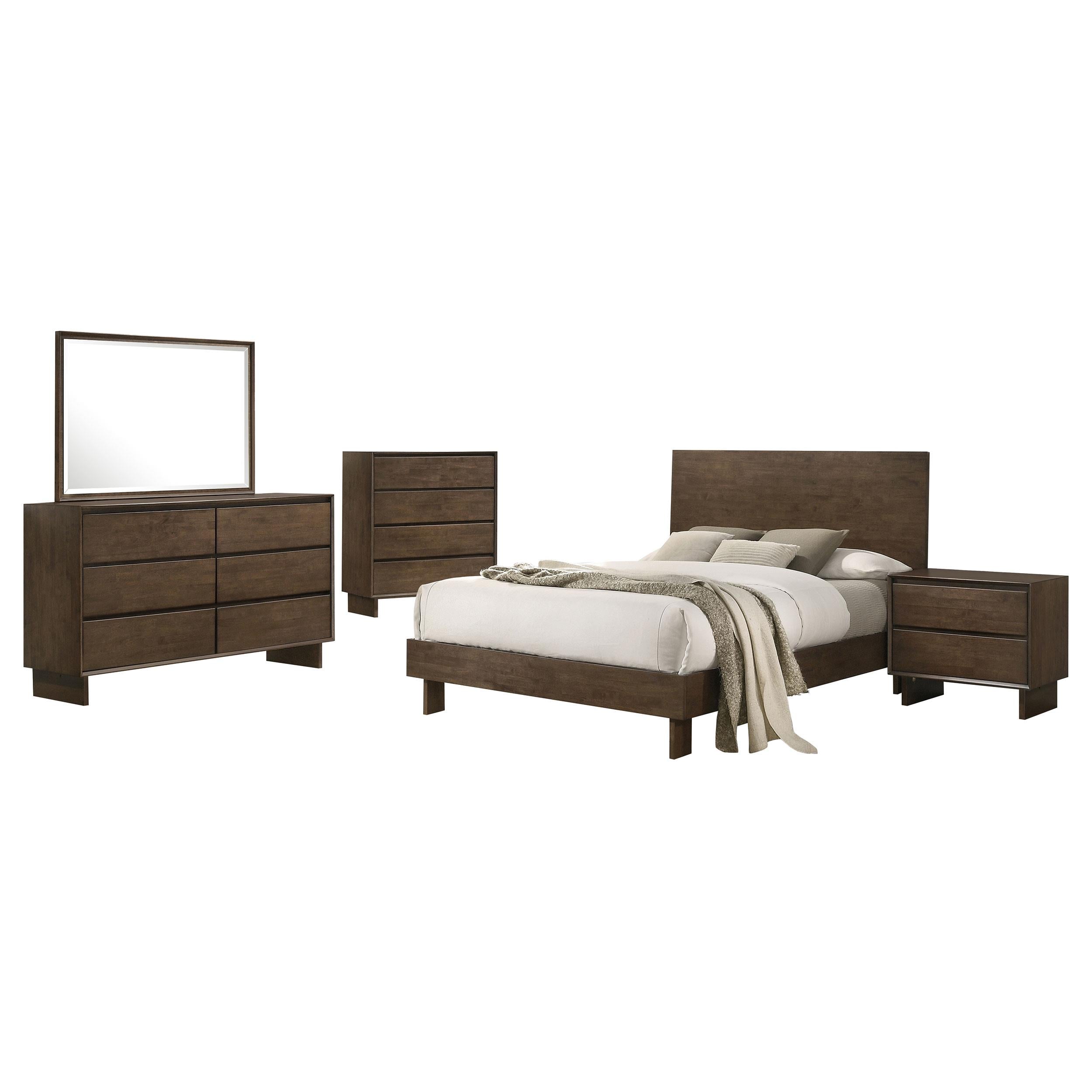 Glenwood 5-piece Eastern King Bedroom Set Warm Brown - 225011KE-S5