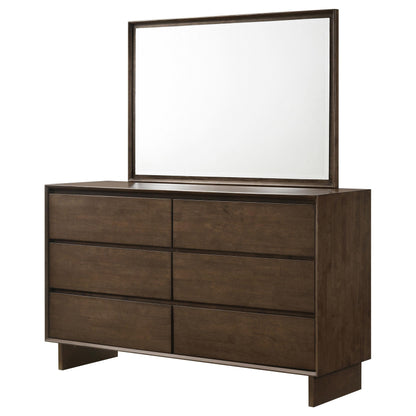 Glenwood 6-drawer Dresser and Mirror Warm Brown - 225013M