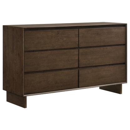 Glenwood 6-drawer Dresser Cabinet Warm Brown - 225013