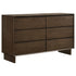 Glenwood 6-drawer Dresser Cabinet Warm Brown - 225013