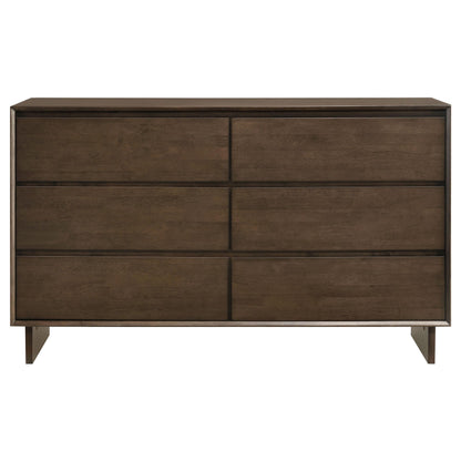 Glenwood 6-drawer Dresser Cabinet Warm Brown - 225013