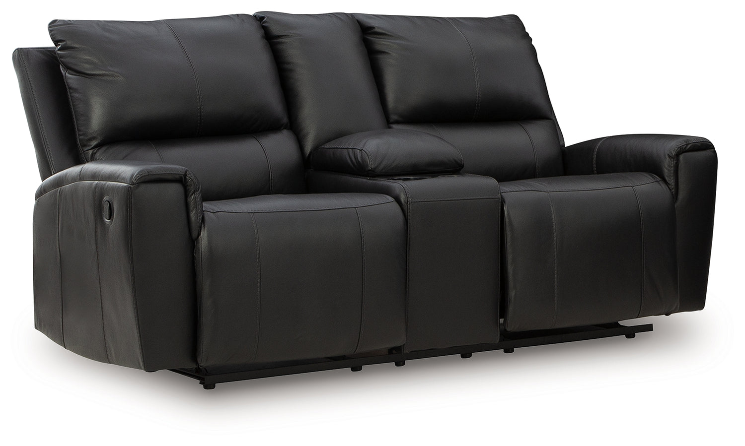 Glossmore Black Reclining Loveseat with Console - PCU1170094