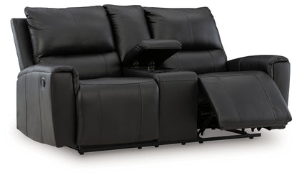 Glossmore Black Reclining Loveseat with Console - PCU1170094
