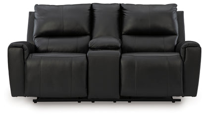 Glossmore Black Reclining Loveseat with Console - PCU1170094