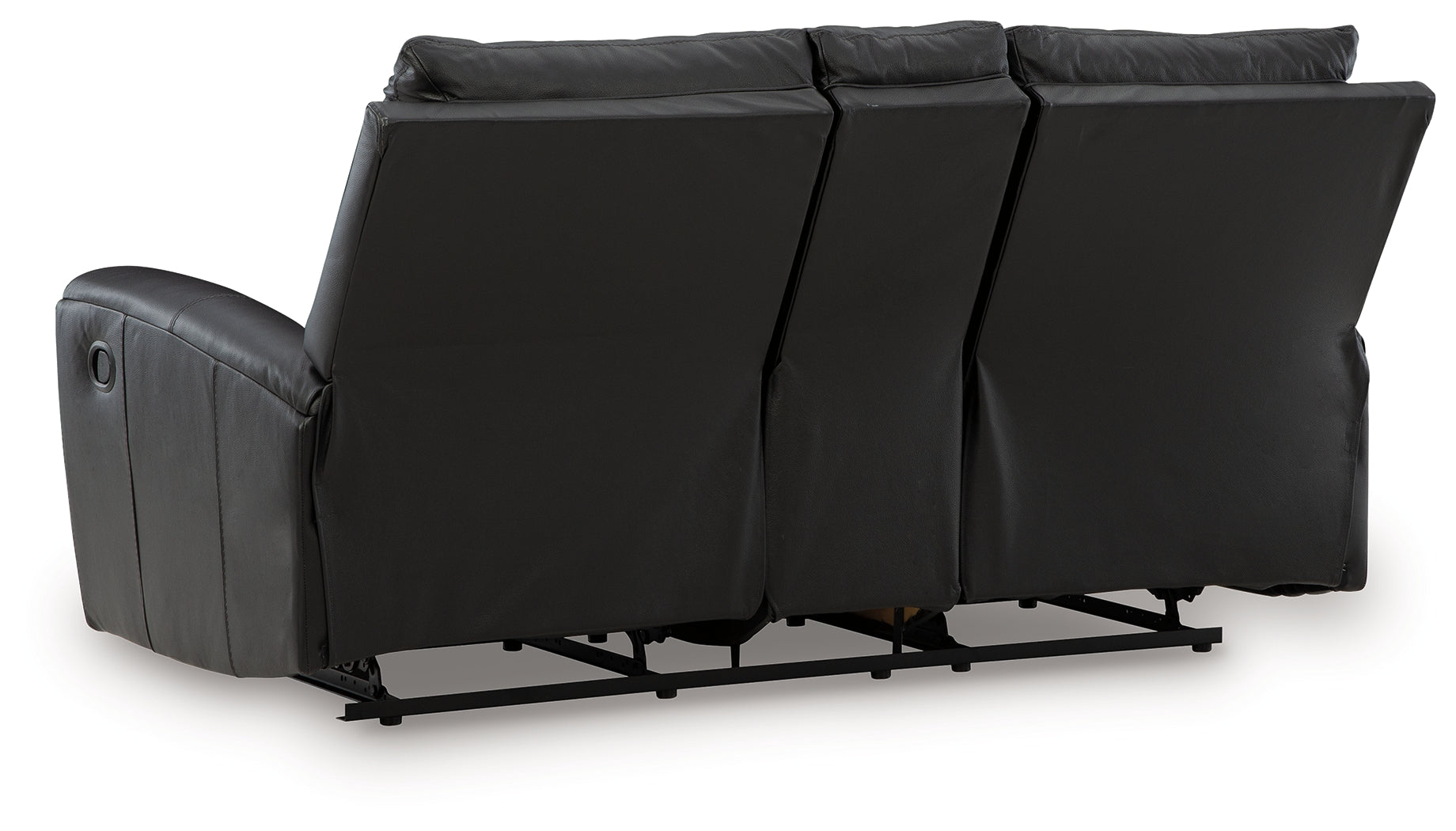 Glossmore Black Reclining Loveseat with Console - PCU1170094