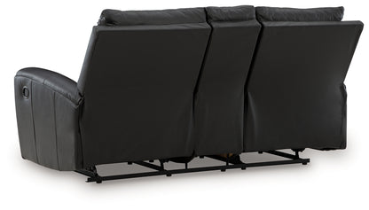 Glossmore Black Reclining Loveseat with Console - PCU1170094