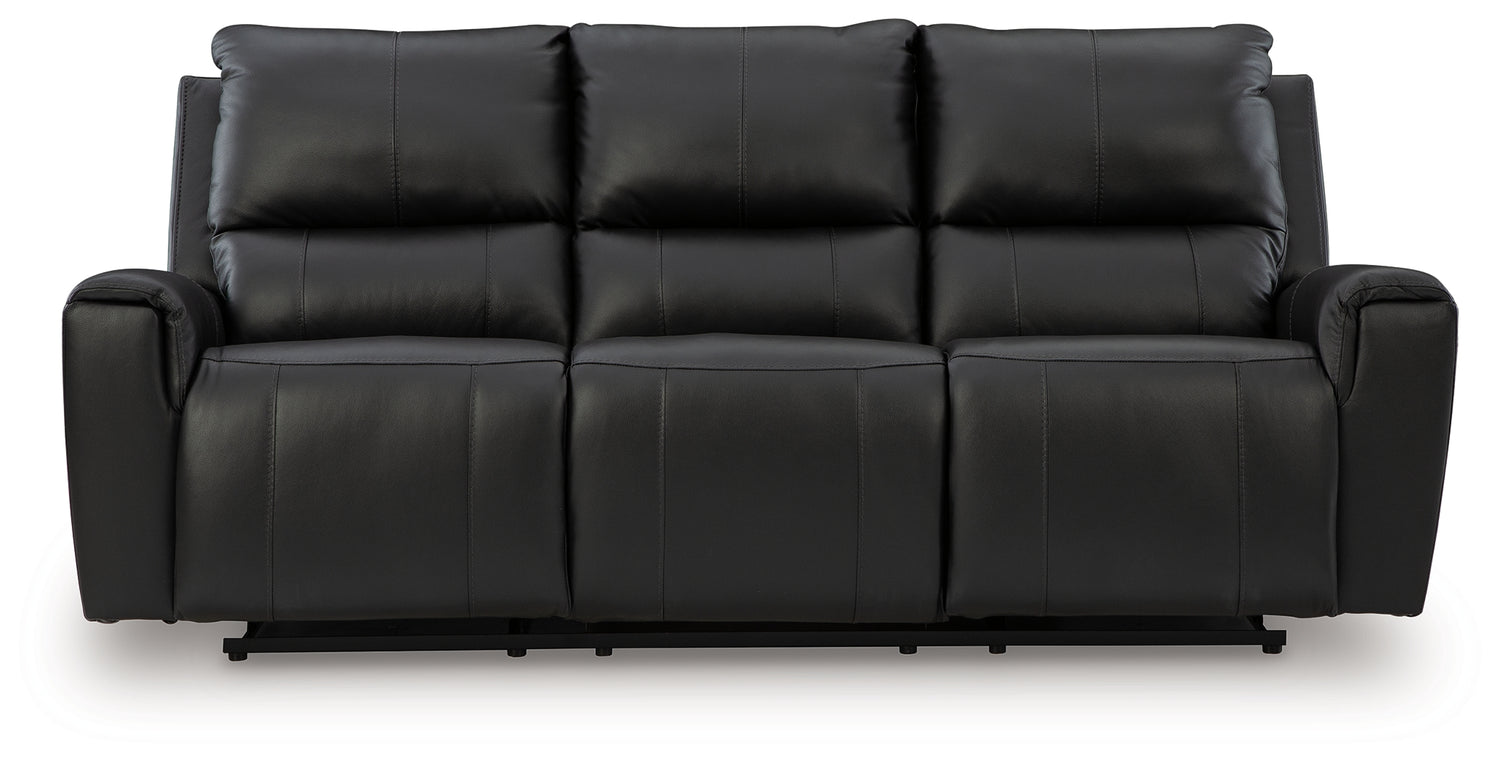 Glossmore Black Reclining Sofa - PCU1170088