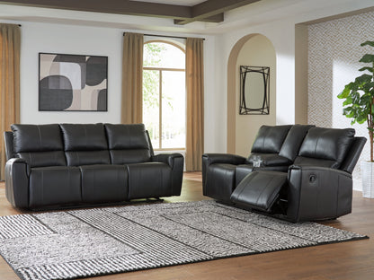 Glossmore Sofa and Loveseat in Black from Ashley - Luna Furniture