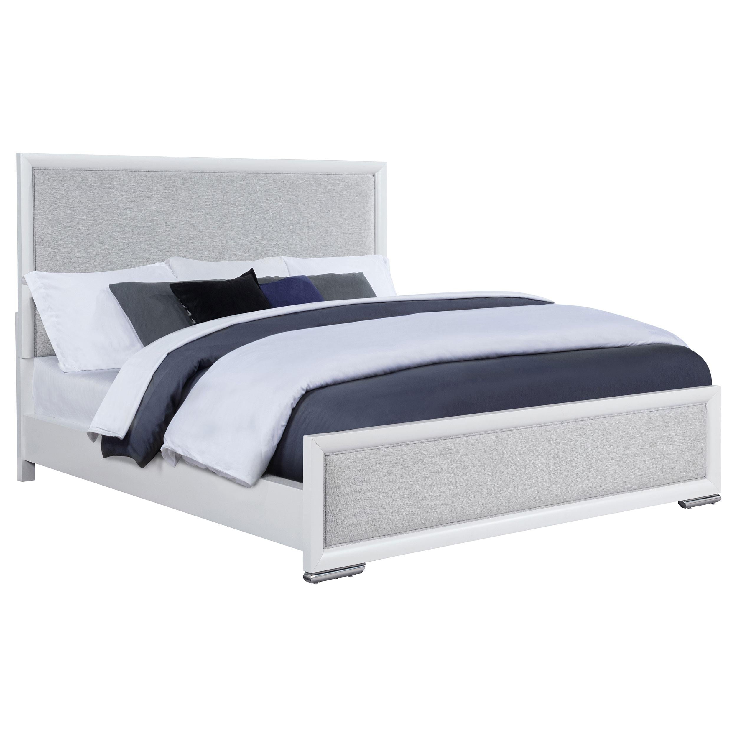 Gracemont 57-inch Eastern King Panel Bed Grey and White - 225071KE