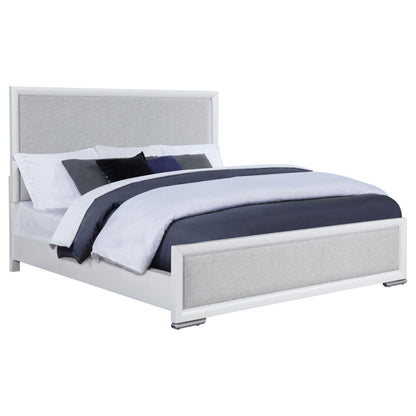 Gracemont 57-inch Eastern King Panel Bed Grey and White - 225071KE