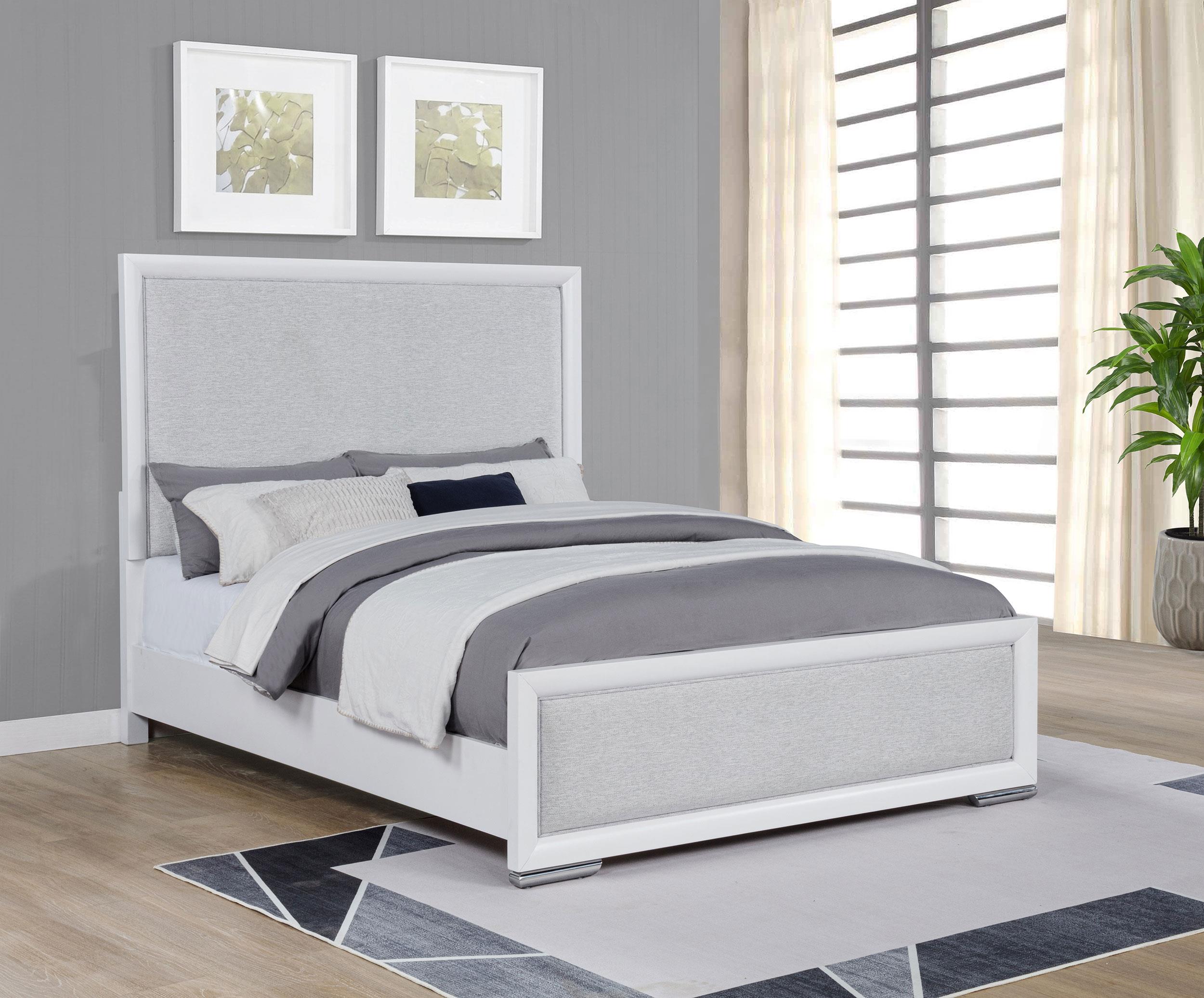 Gracemont 57-inch Queen Panel Bed Grey and White - 225071Q