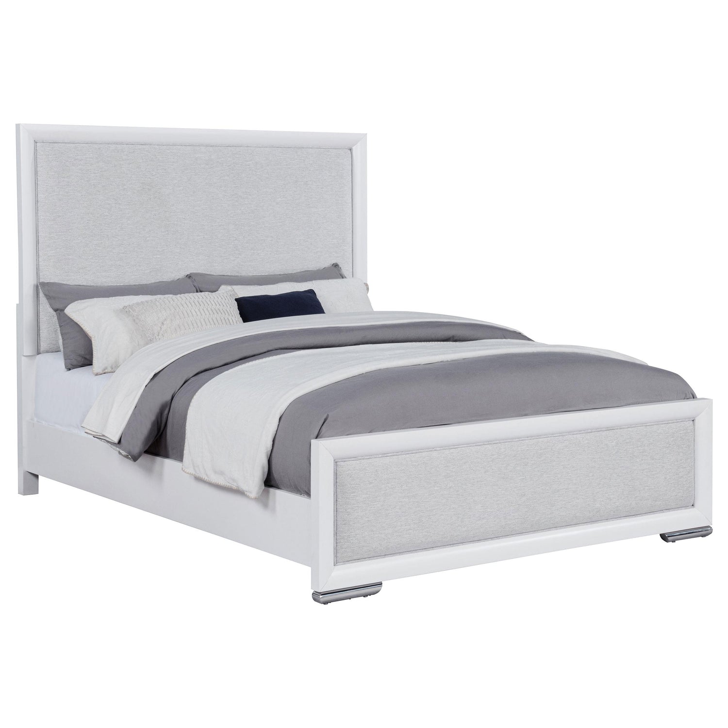 Gracemont 57-inch Queen Panel Bed Grey and White - 225071Q