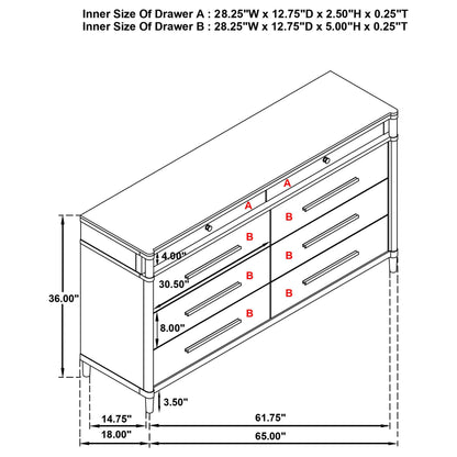 Gracemont 8-drawer Bedroom Dresser Cabinet White - 225073