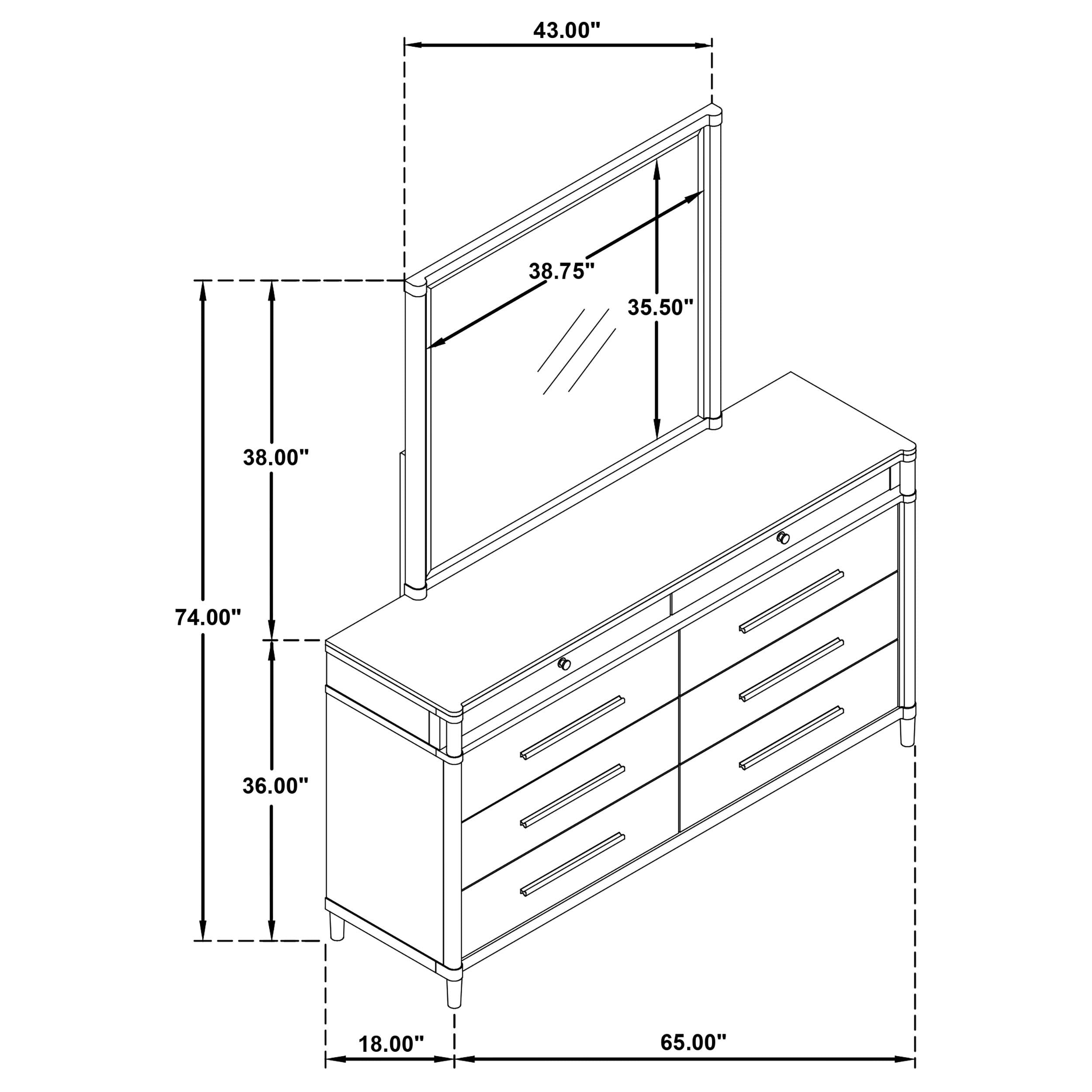 Gracemont 8-drawer Bedroom Dresser with Mirror White - 225073M