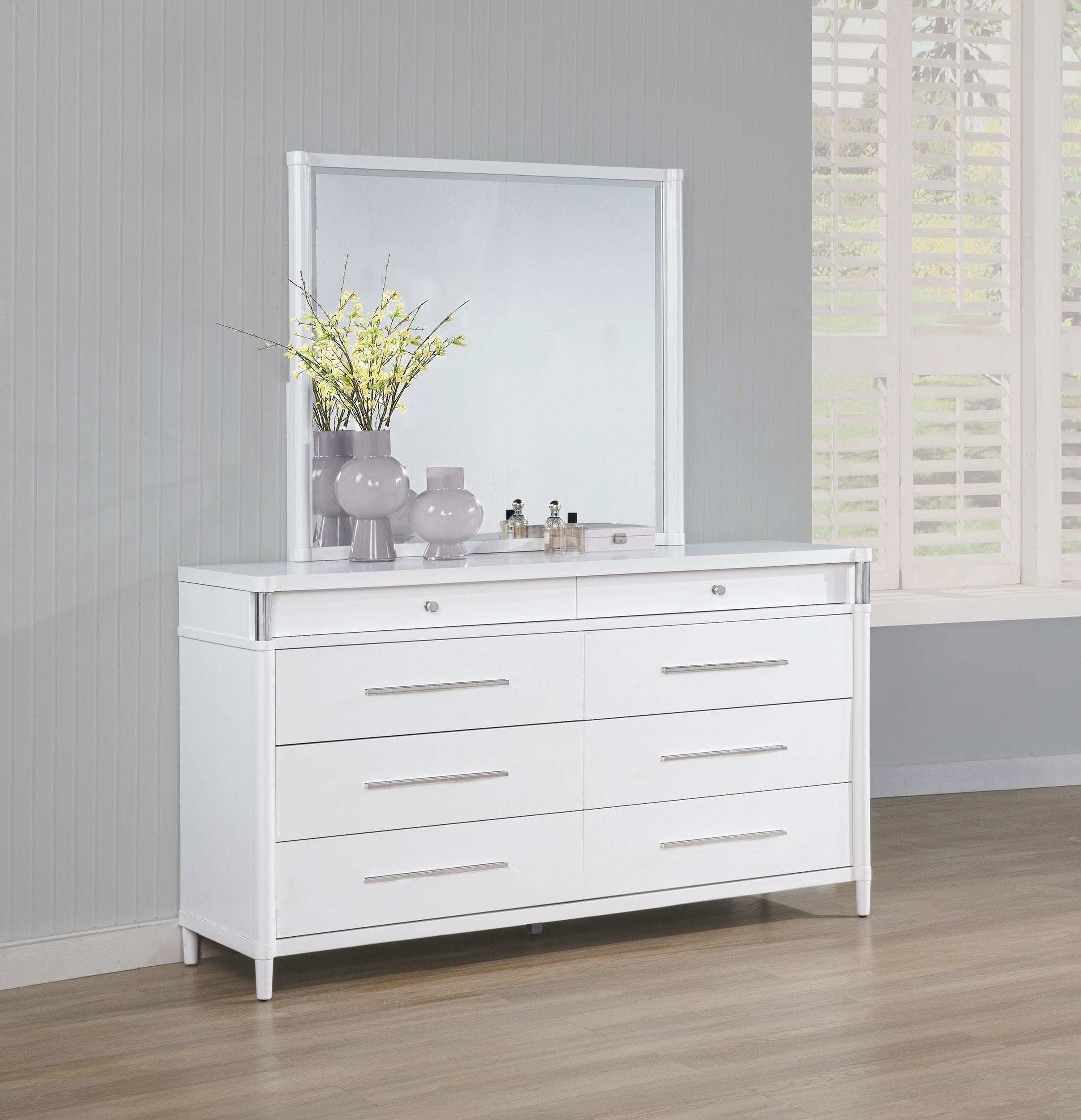 Gracemont 8-drawer Bedroom Dresser with Mirror White - 225073M