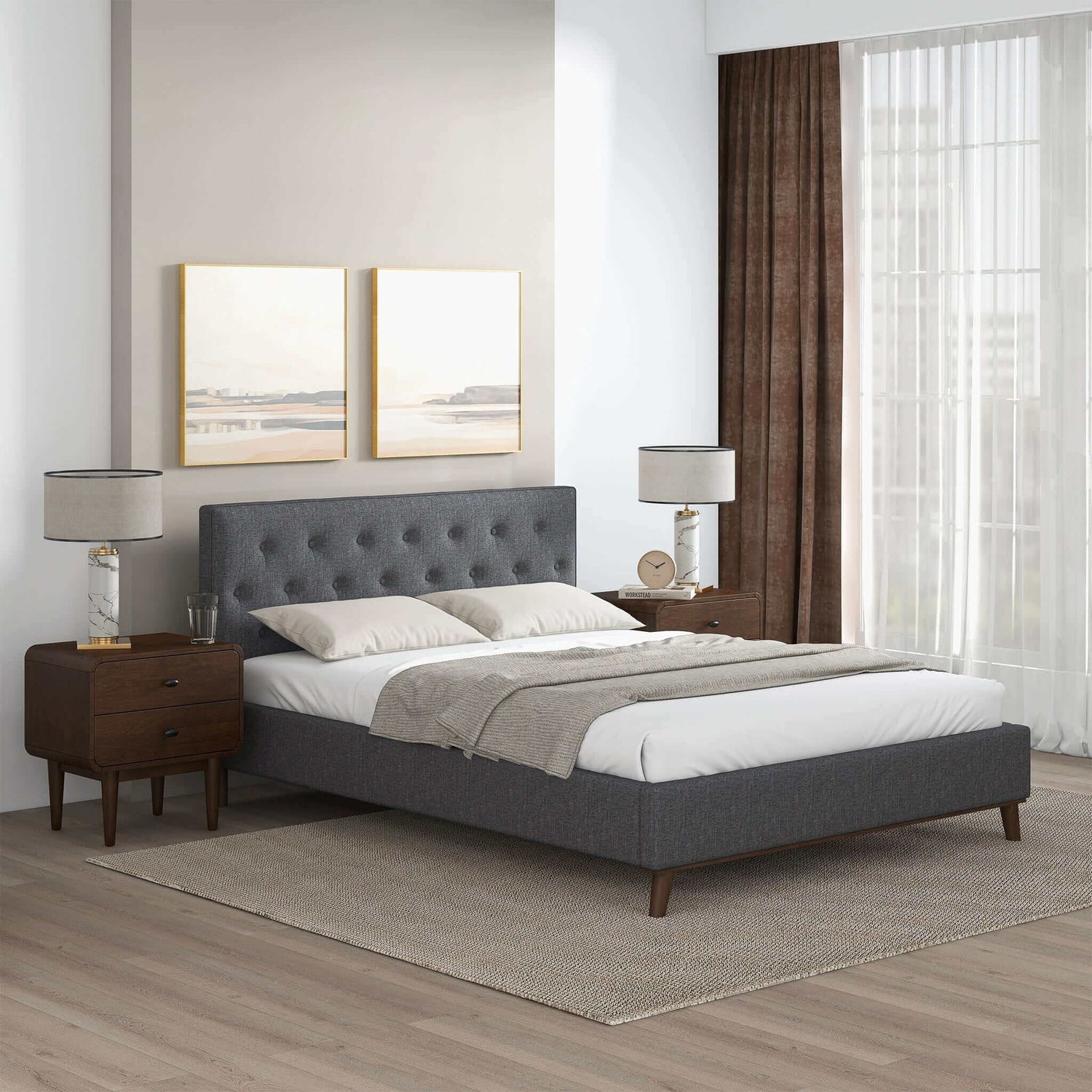 Graceville  King Fabric Platform Bed - BED00500302