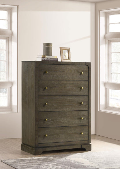 Gran Park 5-drawer Bedroom Chest of Drawers Dark Cocoa - 224935
