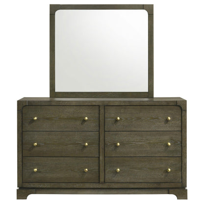 Gran Park 6-drawer Dresser and Mirror Dark Cocoa - 224933M