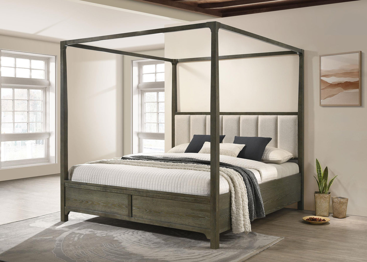 Gran Park California King Four Poster Canopy Bed Dark Cocoa - 224931KW