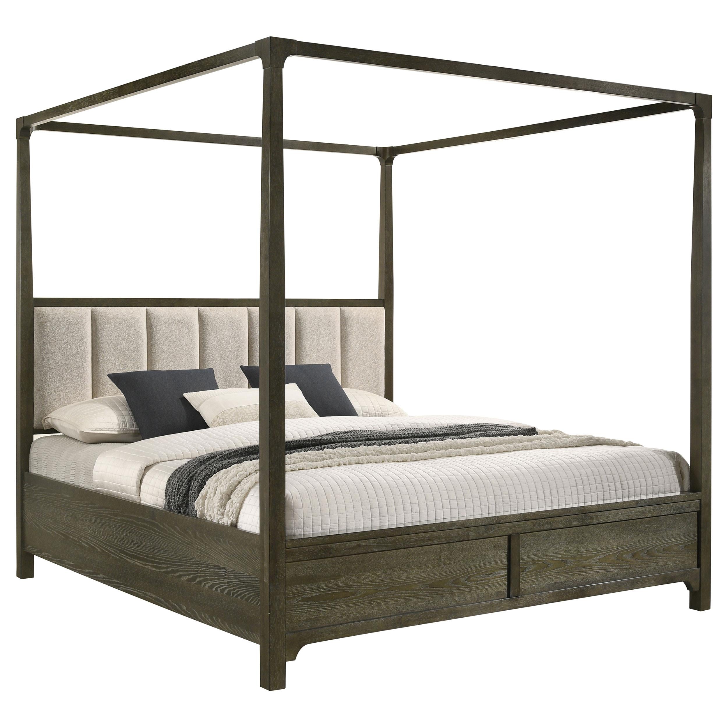 Gran Park Eastern King Four Poster Canopy Bed Dark Cocoa - 224931KE
